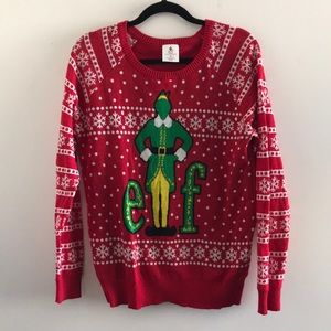 Elf, Unisex Red UGLY CHRISTMAS SWEATER